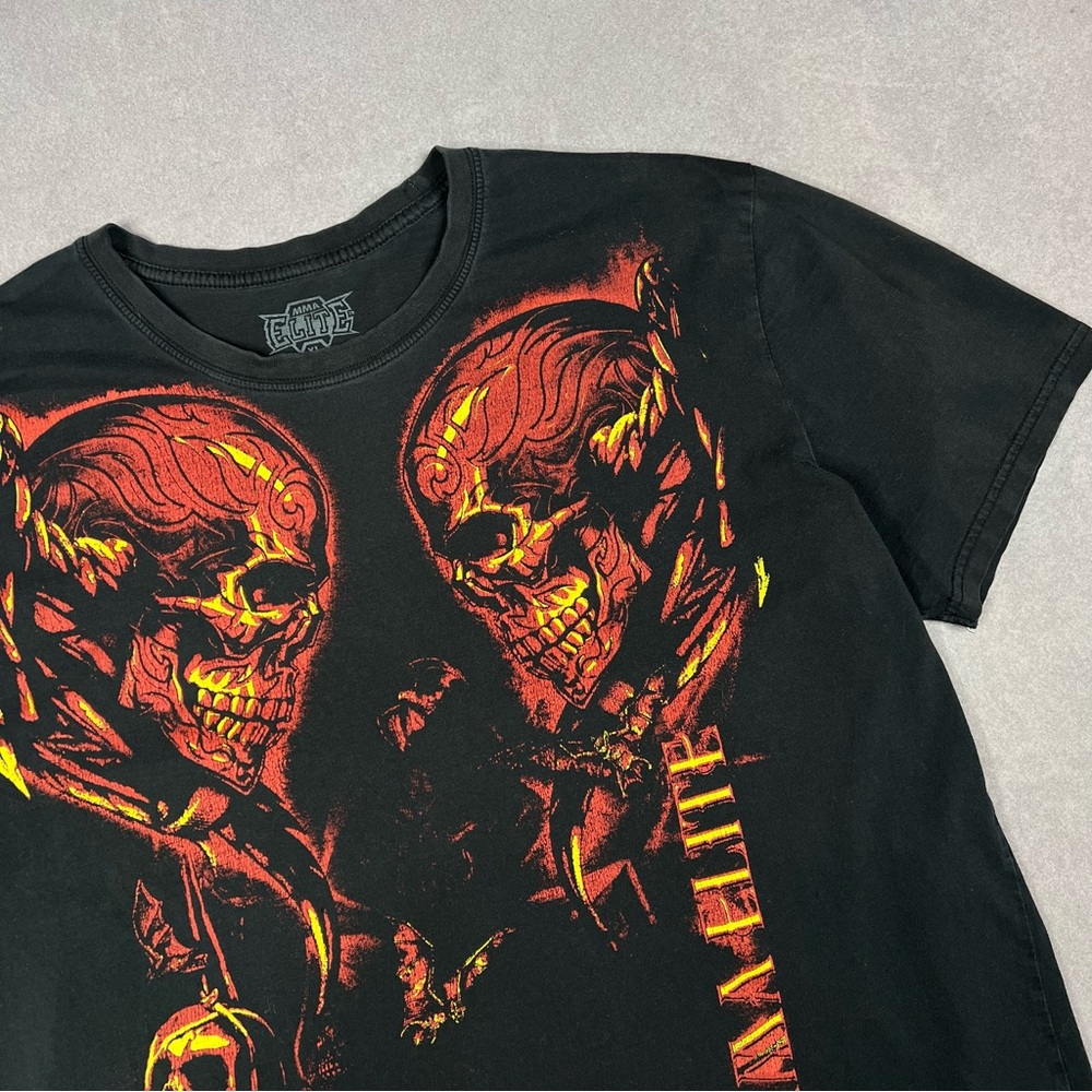 Y2K Black Graphic Skull T-Shirt - Picture 2 of 5
